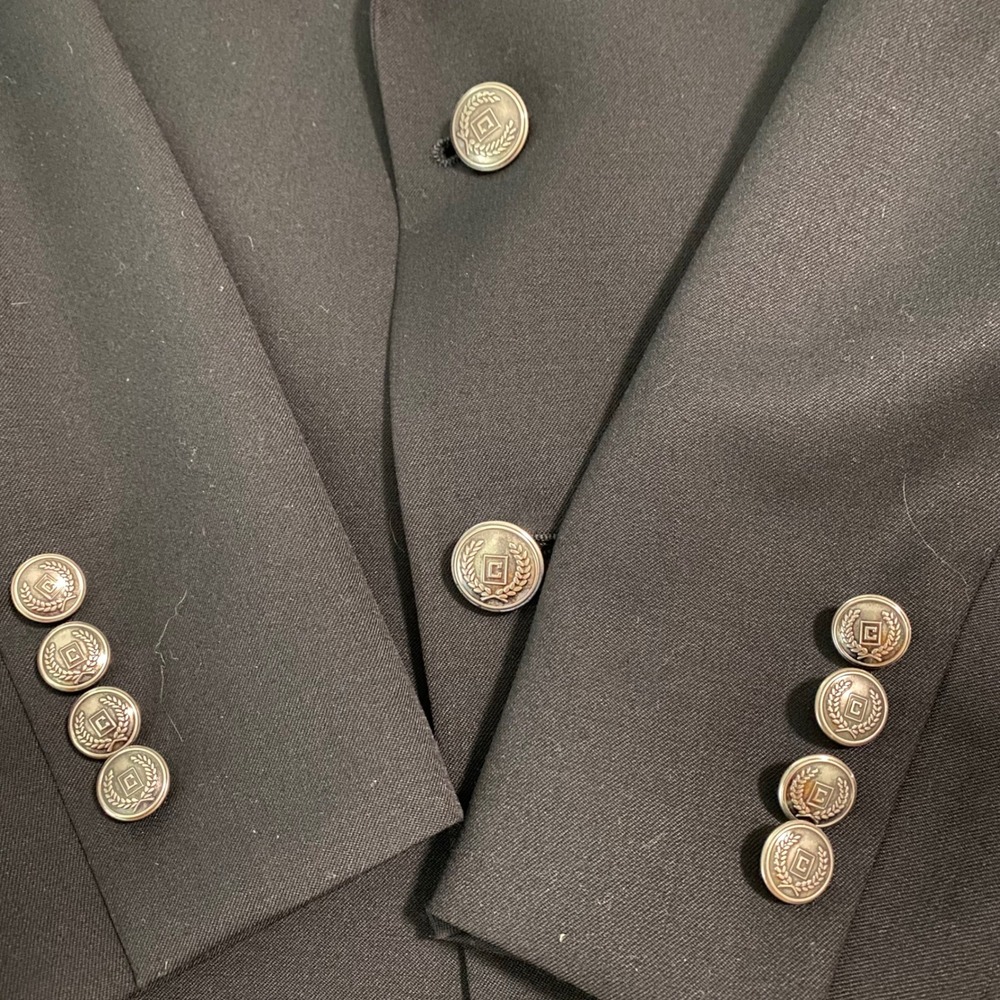 RALPH Ralph Lauren Mens 44R Black 100% Wool Blazer Silver Crest Button Dillard's - Picture 8 of 10
